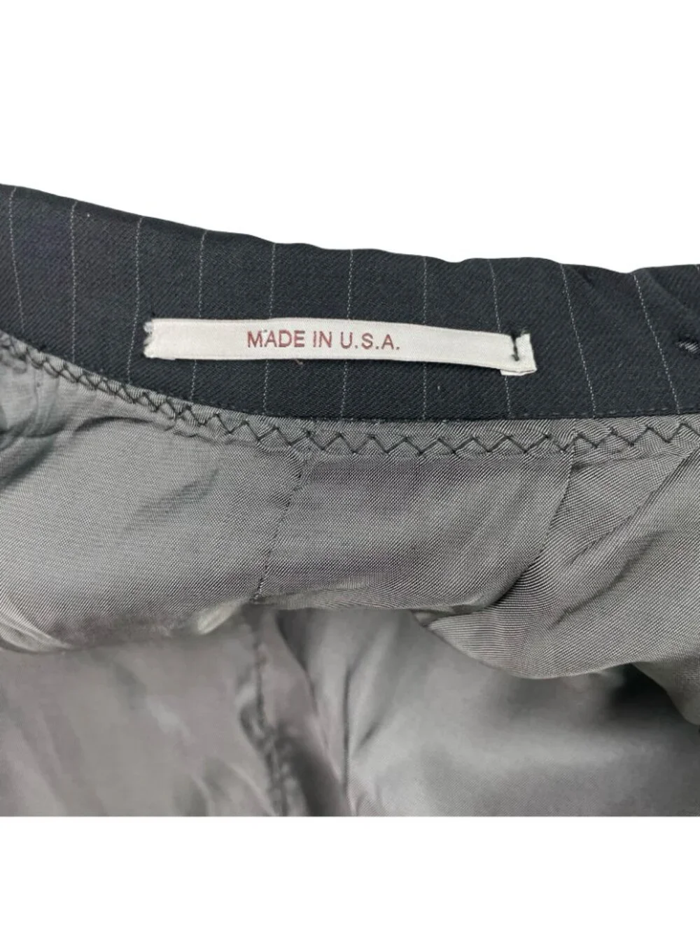 Hickey Freeman Men's Milburn 100% Wool 2-Button Blazer Black Stripe • USA • 46R
